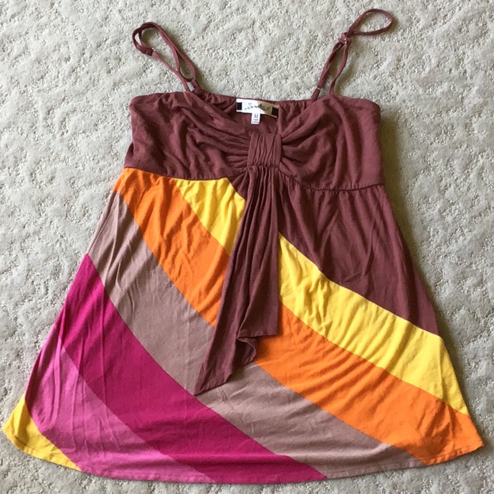 Sweetees neutral/orange/pink A-line tank